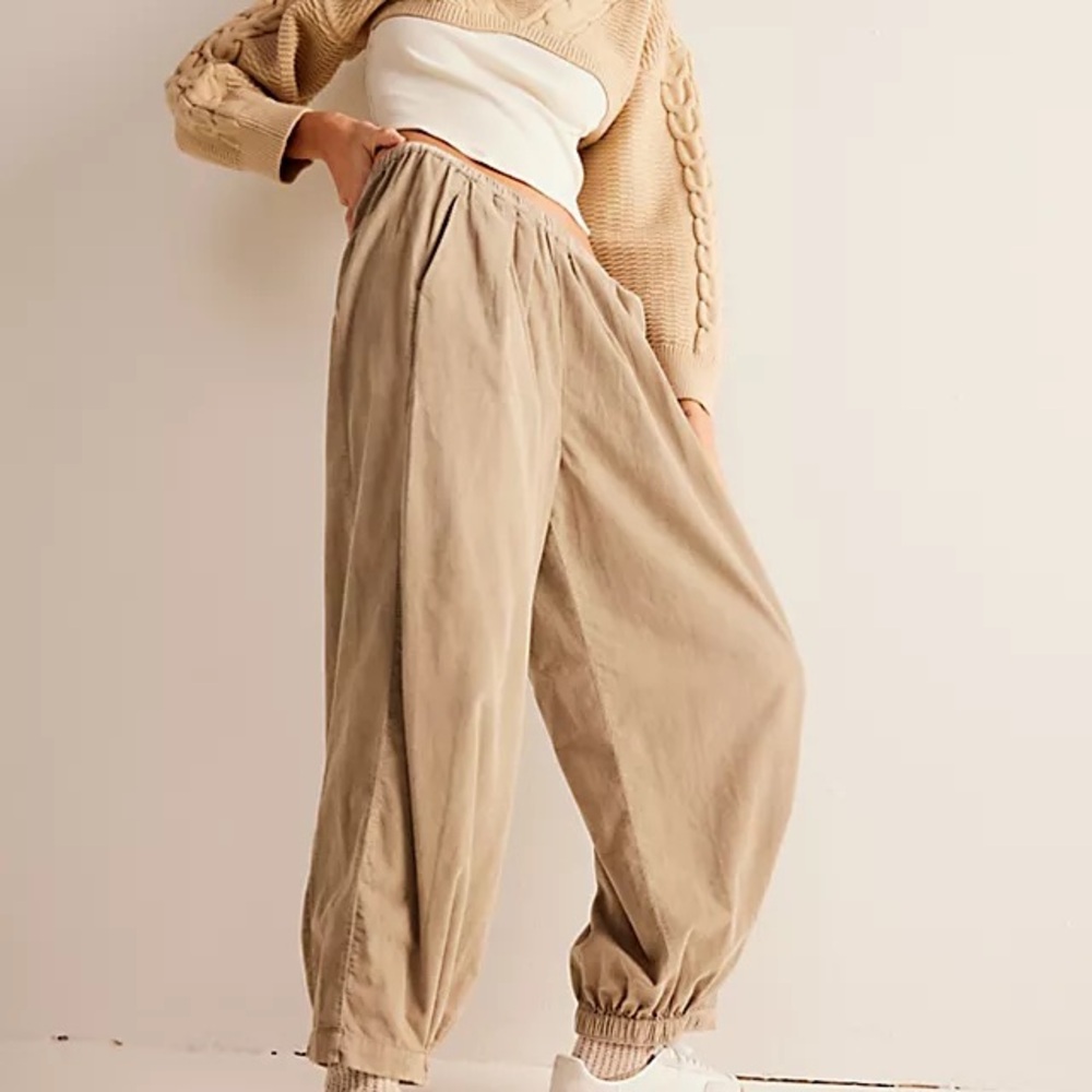 Free People Tan Parachute Pants